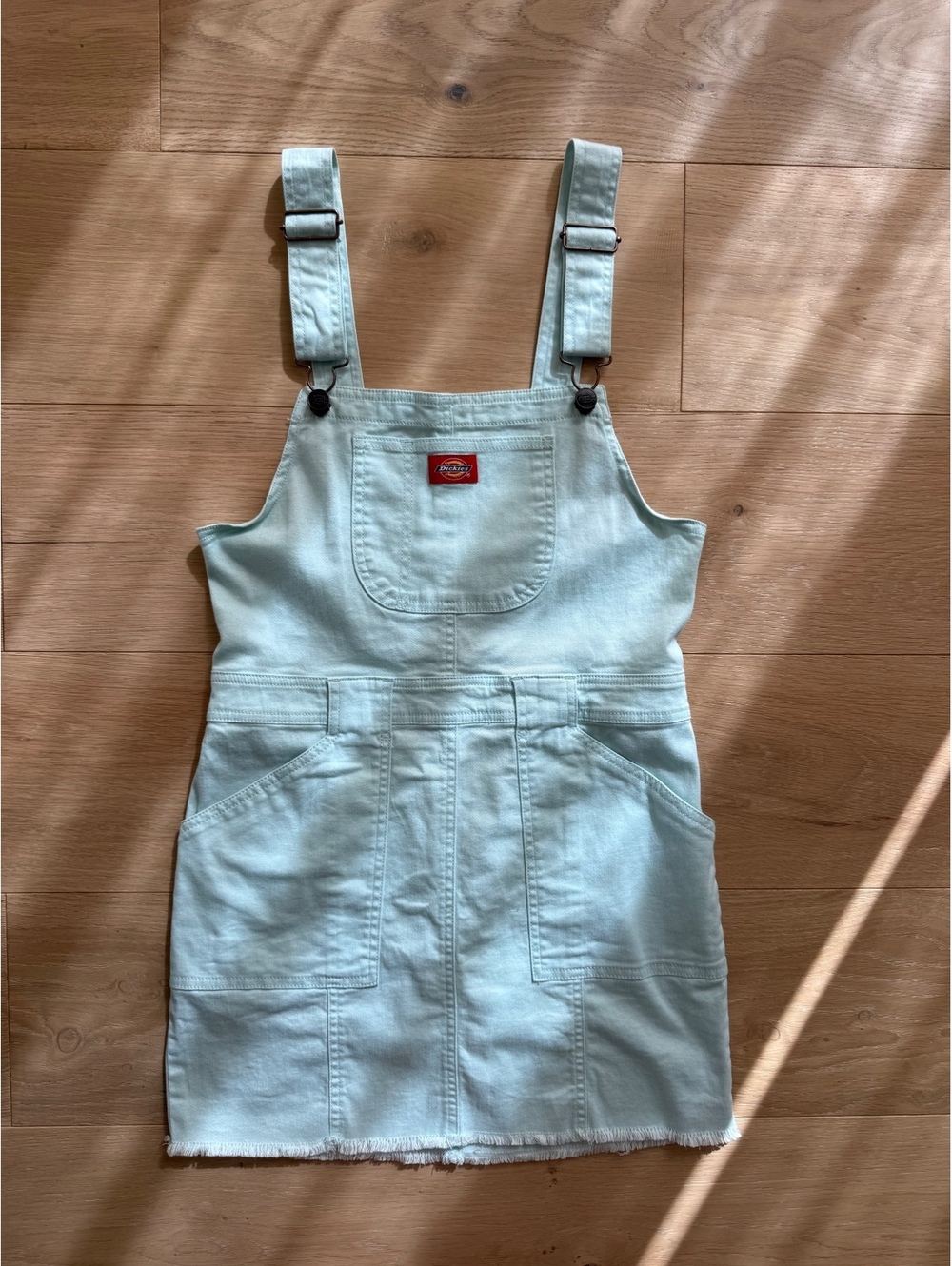 Dickies Girl Pastel Blue Overall Mini Dress Size Small